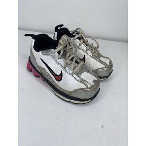 Toddler Little Girls Nike Shox Athletic Shoes Sneakers Sz 6C White Pink Gray